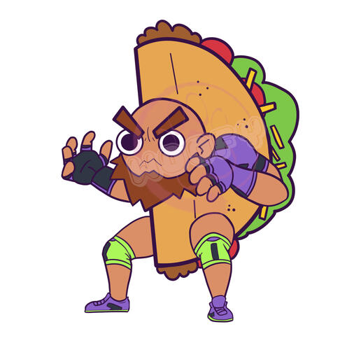 A tekken and food themed t-shirt design